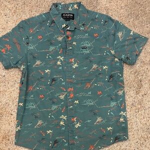 Dakine Teal and Orange Tropical Men's Shirt